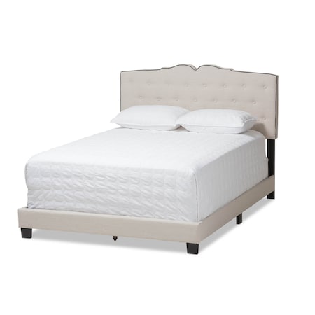 Baxton Studio Vivienne Modern Light Beige Upholstered King Size Bed 146-8241